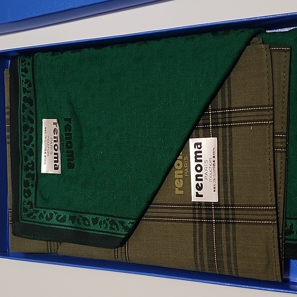 Renoma Paris 2pcs Handkerchief Cotton Brandnew - Picture 3 of 5